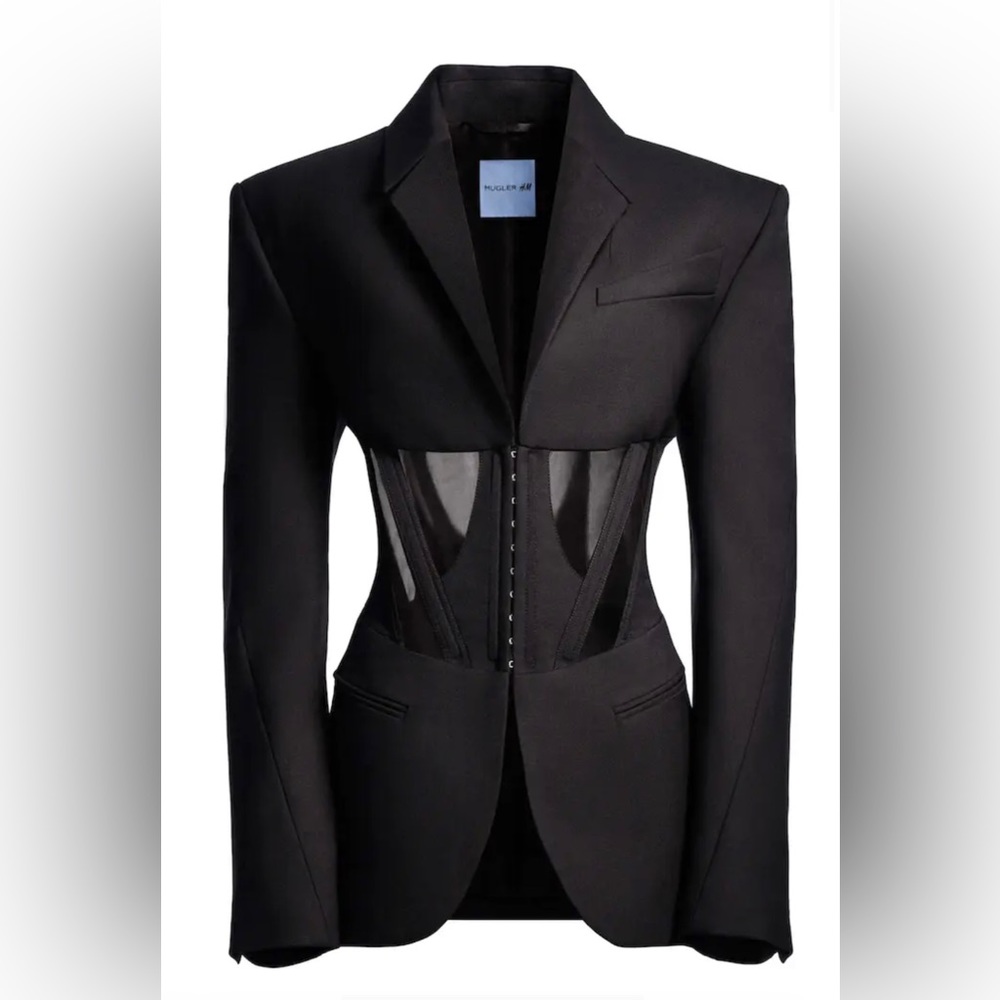 HM Mugler Corset Wool Blazer Jacket S New With Tags!